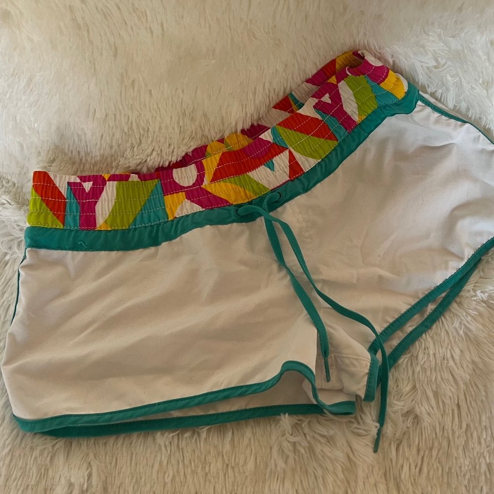 Roxy Boardshorts White, Pink, Turquoise, Yellow, Green size 5